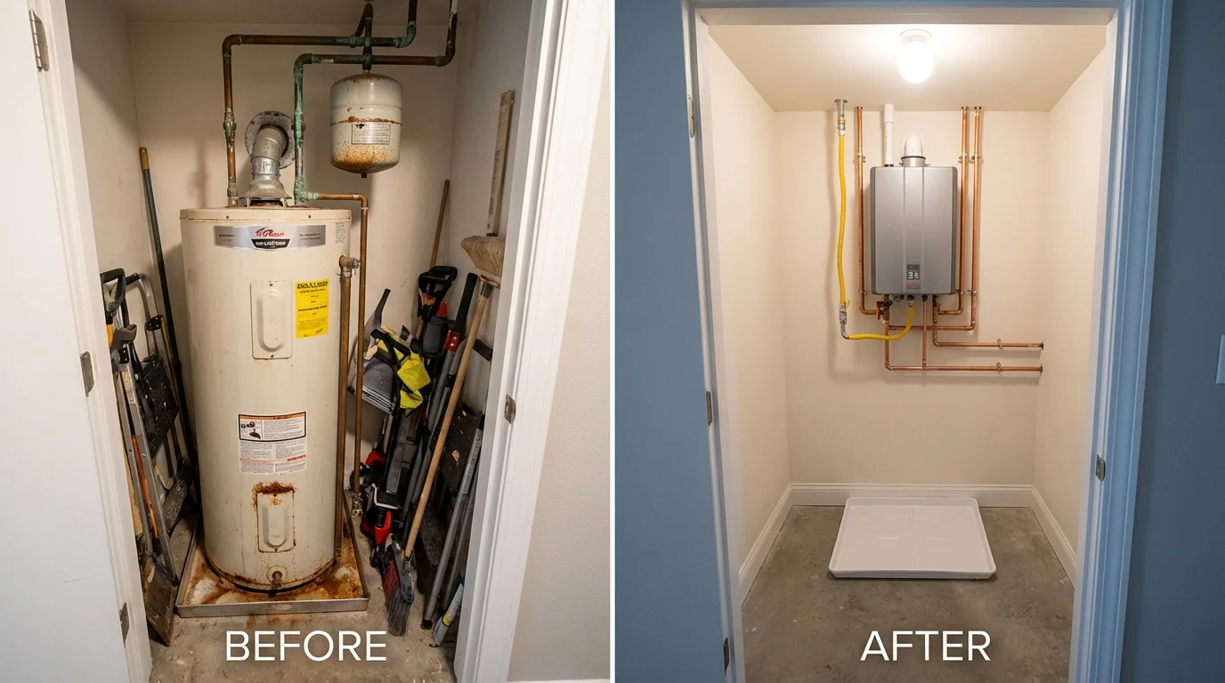 Tank water heater versus wall-mounted tankless unit comparison for Midway, UT homeowners